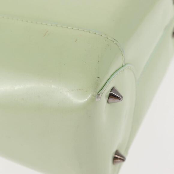 Christian Dior Maris Pearl Hand Bag Enamel Green Auth 150745